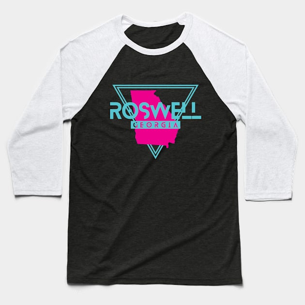 Roswell Georgia Retro Vintage Triangle GA Baseball T-Shirt by manifest